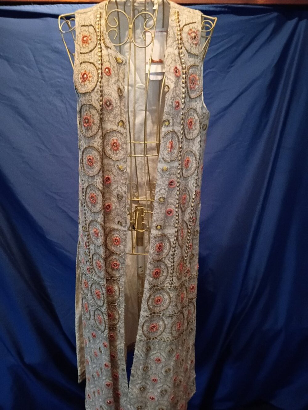 NWT Soft Surroundings long gold beaded vest